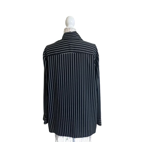 Lands End Black and White Striped Blouse Womens Size Extra Large- EUC - Picture 2 of 7